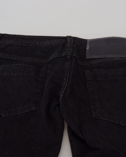 Acht Black Low Waist Slim Fit Cotton Denim Jeans
