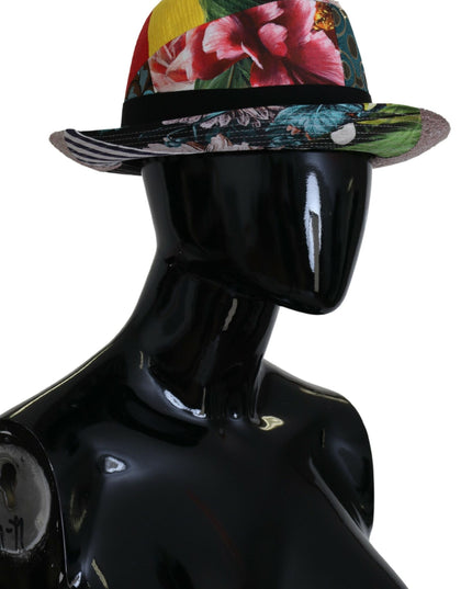 Dolce & Gabbana Multicolor Patchwork Women Fedora Wide Brim Hat