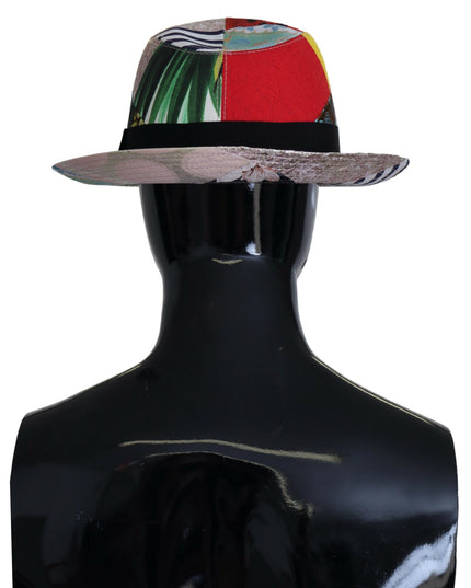 Dolce & Gabbana Multicolor Patchwork Women Fedora Wide Brim Hat