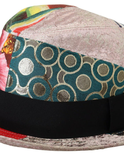 Dolce & Gabbana Multicolor Patchwork Women Fedora Wide Brim Hat