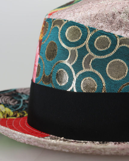 Dolce & Gabbana Multicolor Patchwork Women Fedora Wide Brim Hat