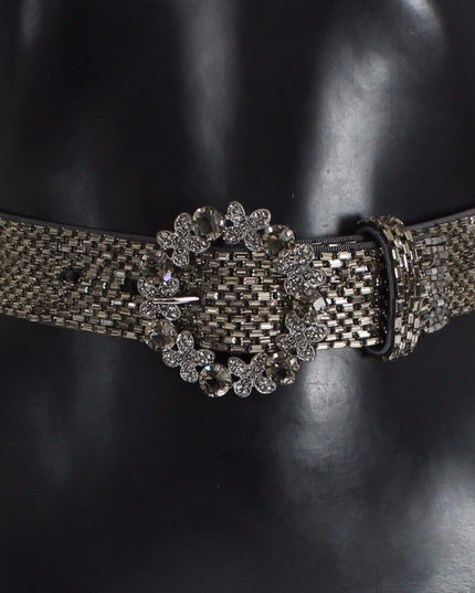 Dolce & Gabbana Multicolor Wide Crystal Buckle Sequined Belt