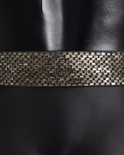 Dolce & Gabbana Multicolor Wide Crystal Buckle Sequined Belt