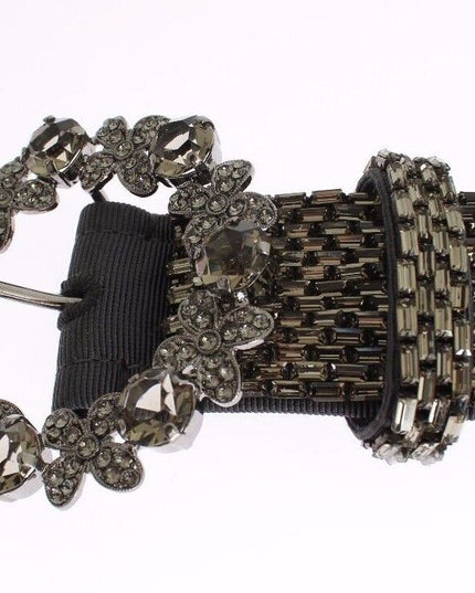 Dolce & Gabbana Multicolor Wide Crystal Buckle Sequined Belt