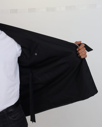 Dolce & Gabbana Black Robe Striped DG Patch Jacket Men Blazer