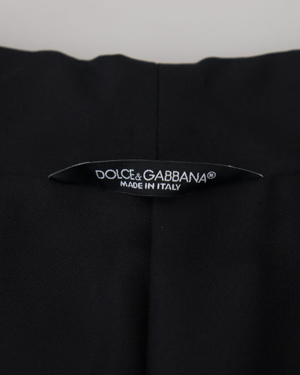 Dolce & Gabbana Black Robe Striped DG Patch Jacket Men Blazer