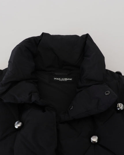 Dolce & Gabbana Black Sleeveless DG Metal Embellishment Jacket