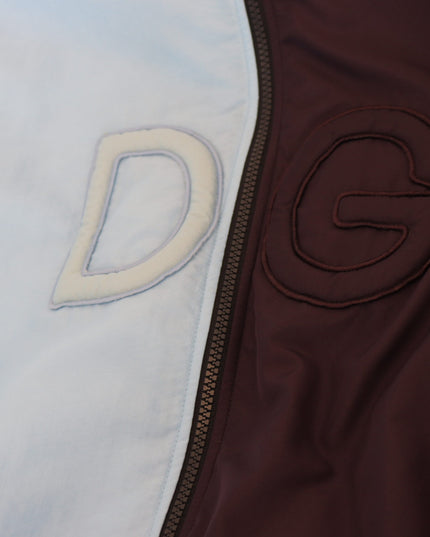 Dolce & Gabbana Black Blue DG Hooded Full Zip Men Jacket