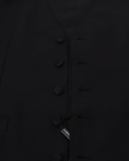 Dolce & Gabbana Black Virgin Wool Waistcoat Formal Vest