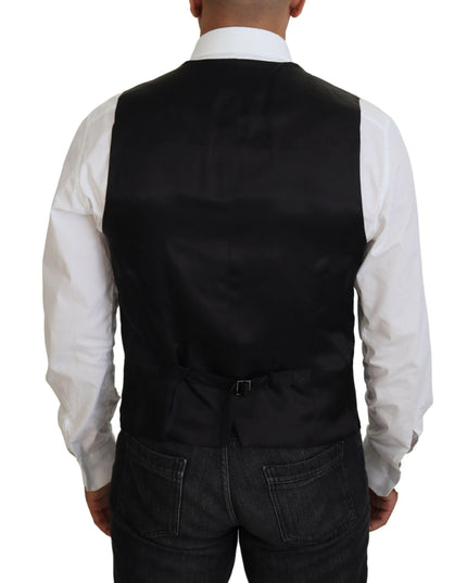 Dolce & Gabbana Black Virgin Wool Waistcoat Formal Vest