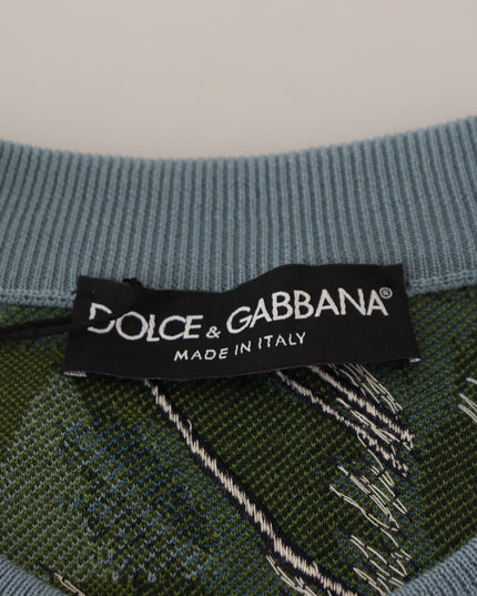 Dolce & Gabbana Multicolor Jungle Wool Pullover Logo Sweater