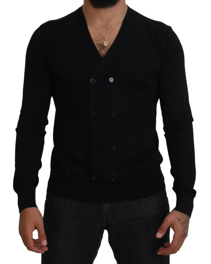 Dolce & Gabbana Black Cashmere Button Down Cardigan Sweater
