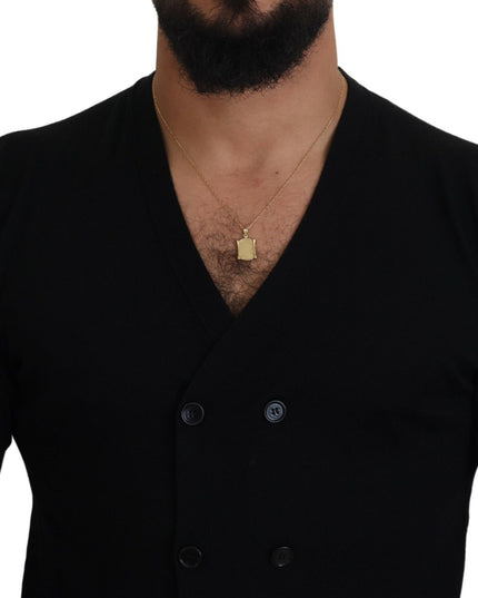 Dolce & Gabbana Black Cashmere Button Down Cardigan Sweater