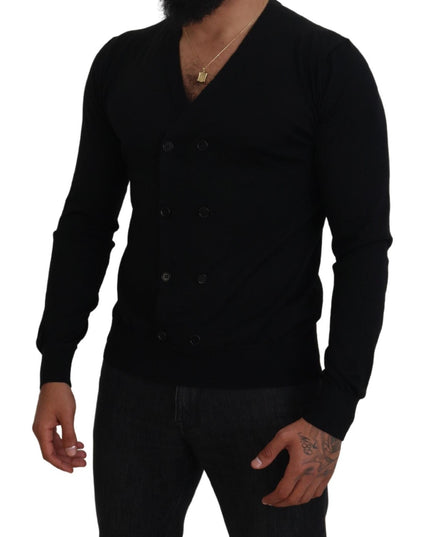 Dolce & Gabbana Black Cashmere Button Down Cardigan Sweater