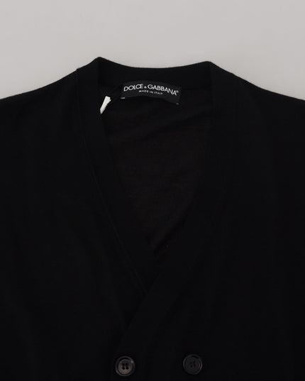 Dolce & Gabbana Black Cashmere Button Down Cardigan Sweater