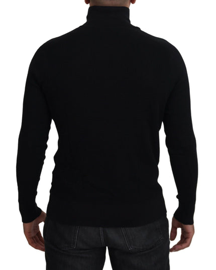 Dolce & Gabbana Black Silk Turtle Neck Pullover Sweater