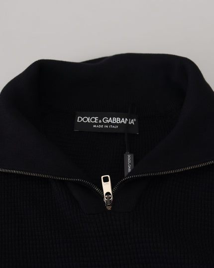 Dolce & Gabbana Black Silk Turtle Neck Pullover Sweater