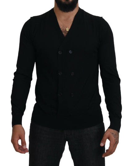 Dolce & Gabbana Black Cashmere Button Down Cardigan Sweater
