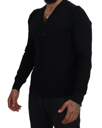 Dolce & Gabbana Black Cashmere Button Down Cardigan Sweater