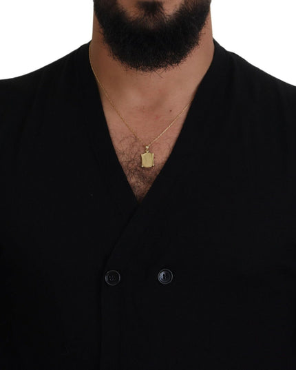 Dolce & Gabbana Black Cashmere Button Down Cardigan Sweater