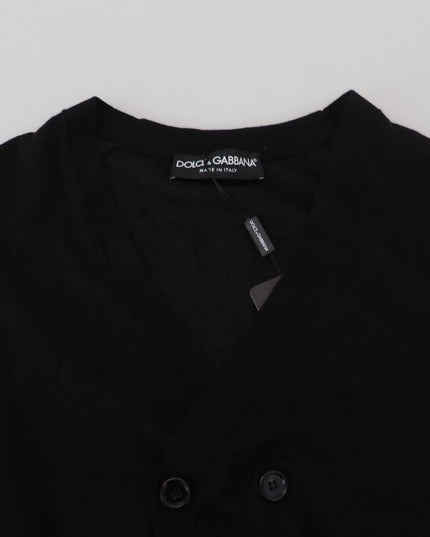 Dolce & Gabbana Black Cashmere Button Down Cardigan Sweater