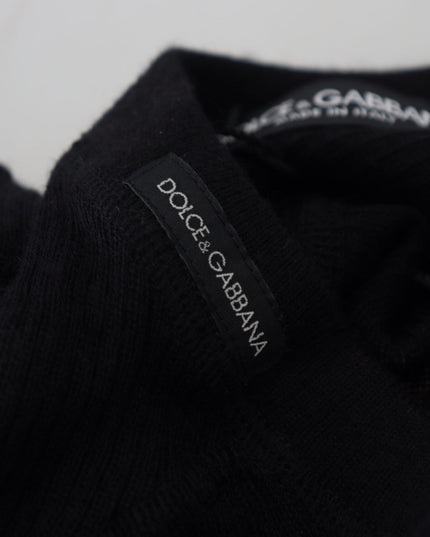 Dolce & Gabbana Black Cashmere Button Pullover Sweater