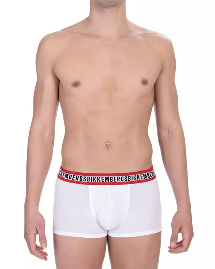 Bikkembergs White Cotton Men's Underwear Trunk Twin Pack