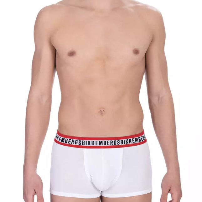 Bikkembergs White Cotton Men's Trunk Twin Pack