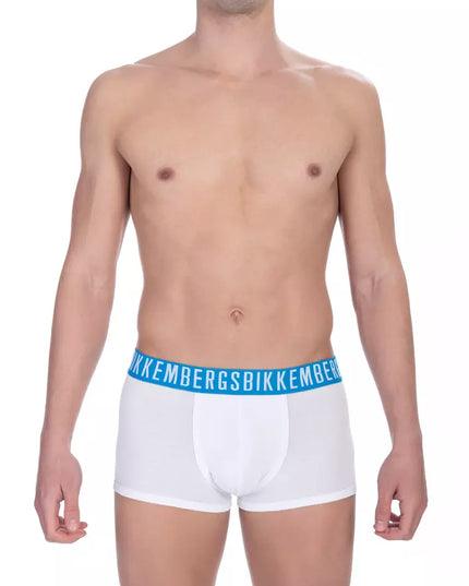 Bikkembergs White Cotton Men's Trunk Underwear