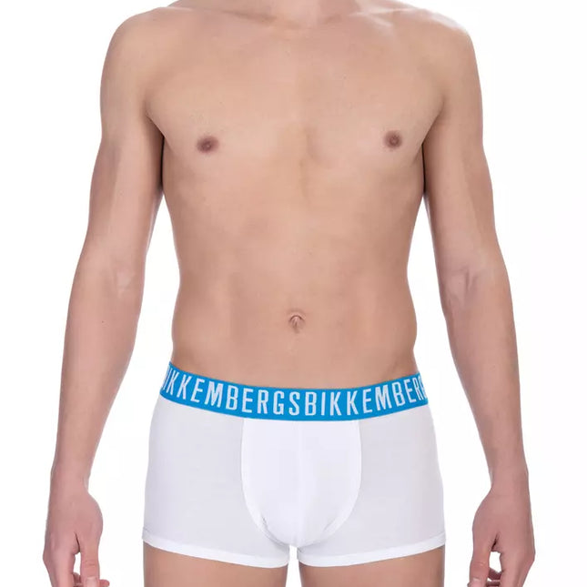 Bikkembergs White Cotton Men's Trunk Underwear