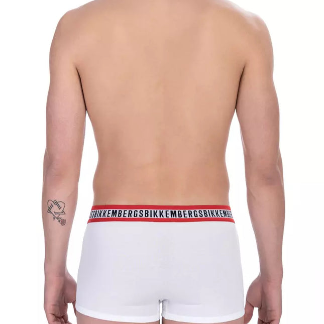 Bikkembergs White Cotton Men's Trunk Twin Pack