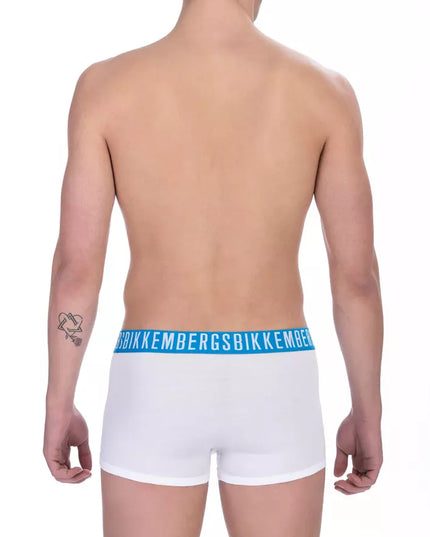 Bikkembergs White Cotton Men's Trunk Underwear