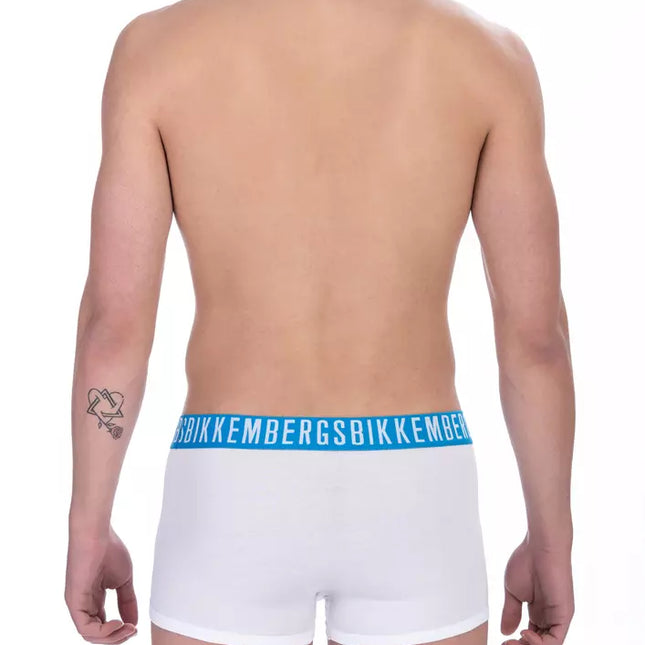 Bikkembergs White Cotton Men's Trunk Underwear
