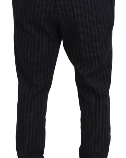 Dolce & Gabbana Dark Gray Stripes Chino Dress Pants