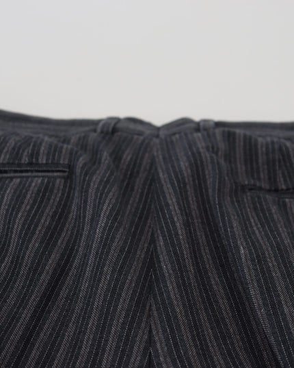 Dolce & Gabbana Dark Gray Stripes Chino Dress Pants