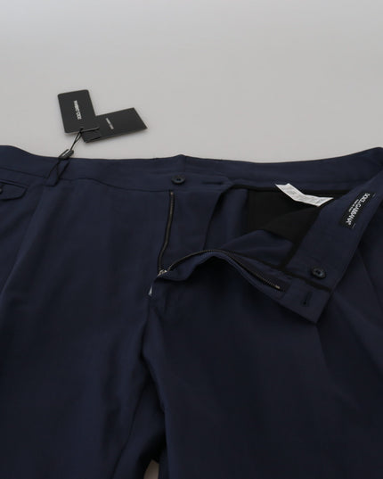 Dolce & Gabbana Dark Blue Cotton Chino Formal Pants