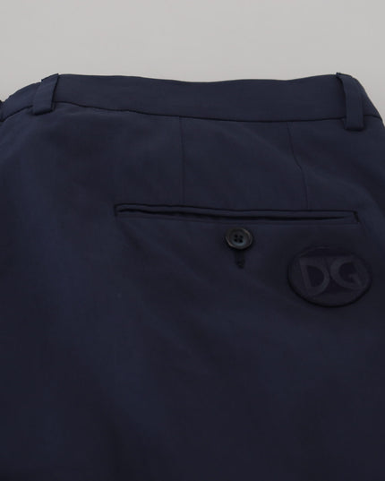 Dolce & Gabbana Dark Blue Cotton Chino Formal Pants