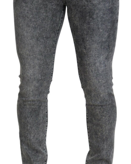 Dolce & Gabbana Grey Washed Cotton Slim Fit Men Denim Jeans