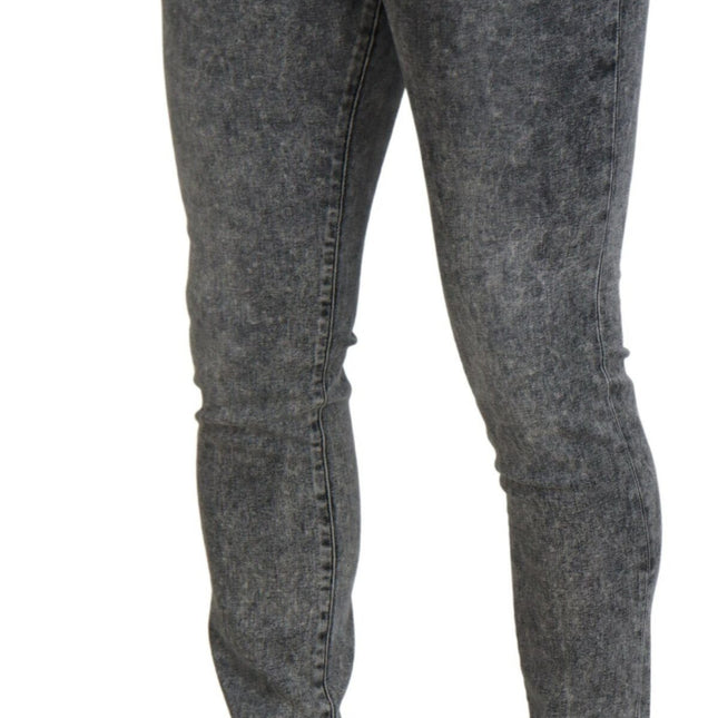 Dolce & Gabbana Grey Washed Cotton Slim Fit Men Denim Jeans