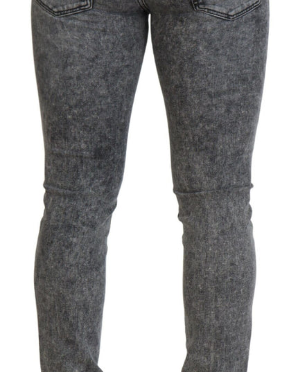 Dolce & Gabbana Grey Washed Cotton Slim Fit Men Denim Jeans