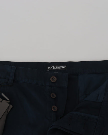 Dolce & Gabbana Blue Cotton Dress Formal Men Pants
