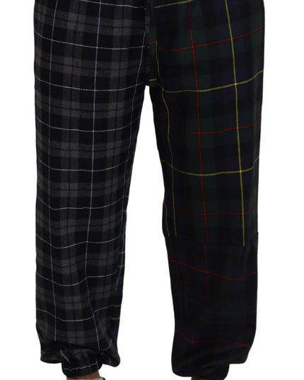 Dolce & Gabbana Multicolor Checkered Wool Men Jogger Pants