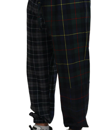 Dolce & Gabbana Multicolor Checkered Wool Men Jogger Pants