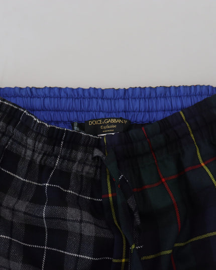 Dolce & Gabbana Multicolor Checkered Wool Men Jogger Pants