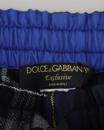Dolce & Gabbana Multicolor Checkered Wool Men Jogger Pants