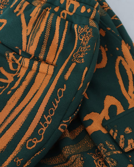 Dolce & Gabbana Multicolor Logo Print Silk Cargo Jogger Pants