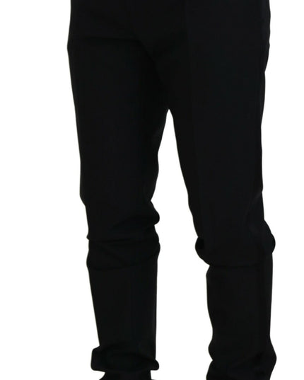 Dolce & Gabbana Black Wool Chino Dress Formal Pants