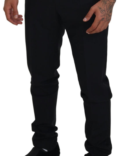 Dolce & Gabbana Black Wool Chino Dress Formal Pants