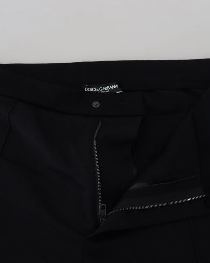 Dolce & Gabbana Black Wool Horseshoe Jogger Pants