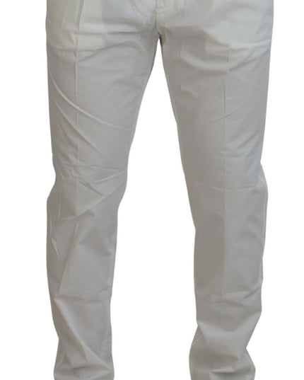 Dolce & Gabbana White Cotton Skinny Chino Pants